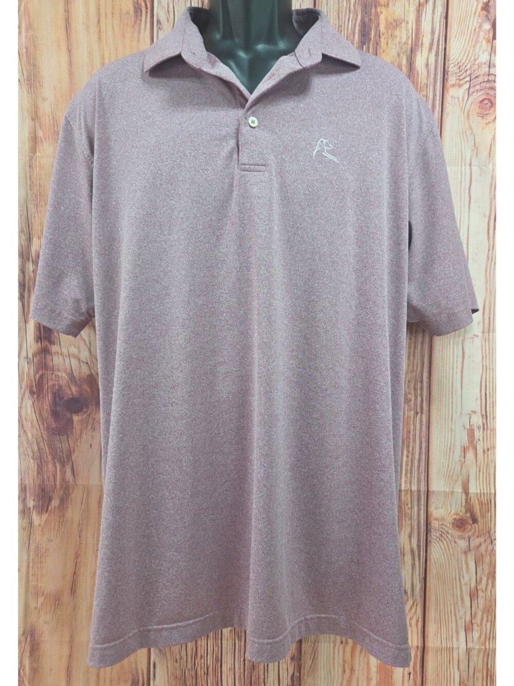 Rhoback Mens Plum Heathered Polo XL Performance Stretch Golf Top